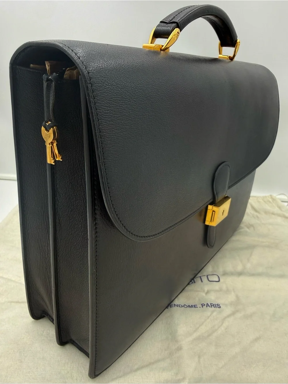 🐢MORABITO COUSU MAIN 1905 PARIS Sac à Dépêches 41 Briefcase Bag • Made in FRANCE